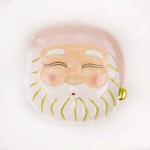 Pink Santa Dessert Plate